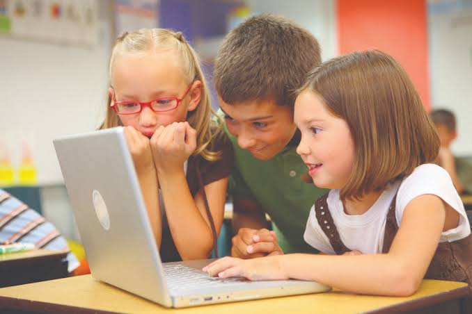 Children browsing the internet