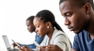 Nigerians using their phones