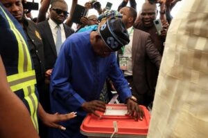 Tinubu voting in 2023 election