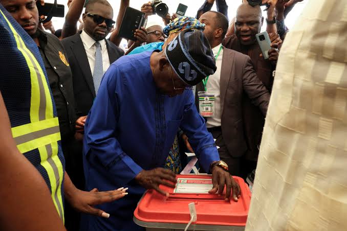 Tinubu voting in 2023 election