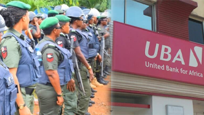 Armed policewomen; UBA branch
