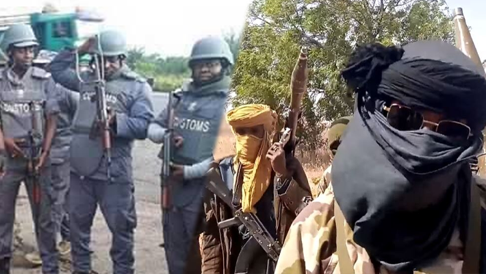 Armed customs officers and bandits