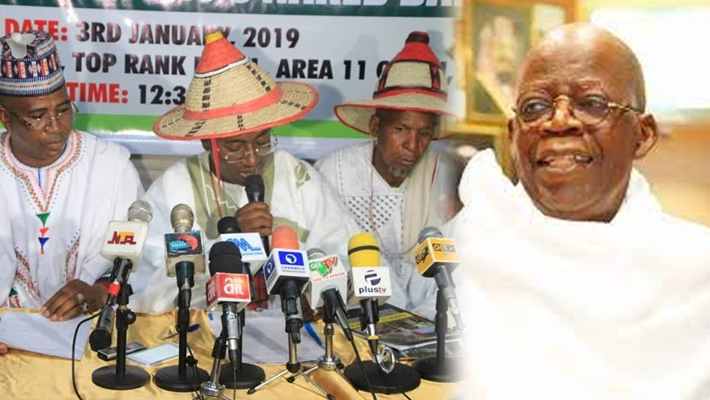Miyetti Allah leaders and Tinubu wearing Hajj dress