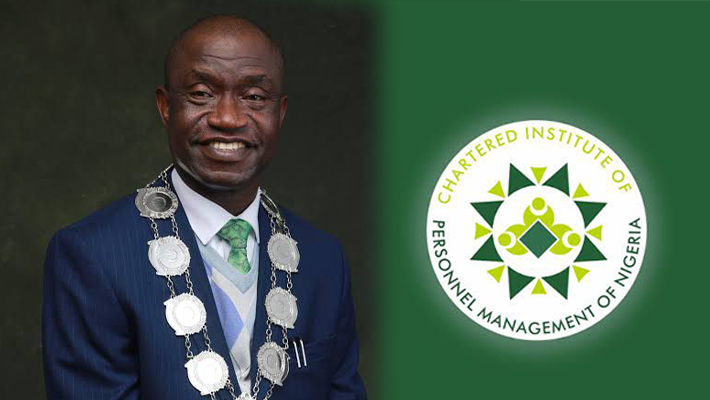 CIPM logo/ President of the institute, Olusegun Mojeed