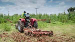 Tractors on farm