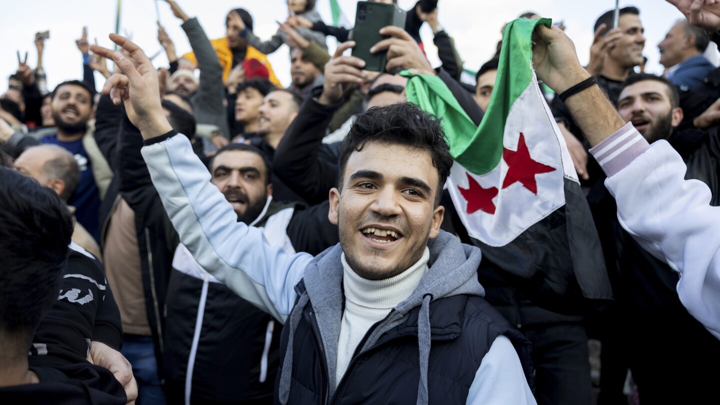 Syrians jubilating Assad's fall