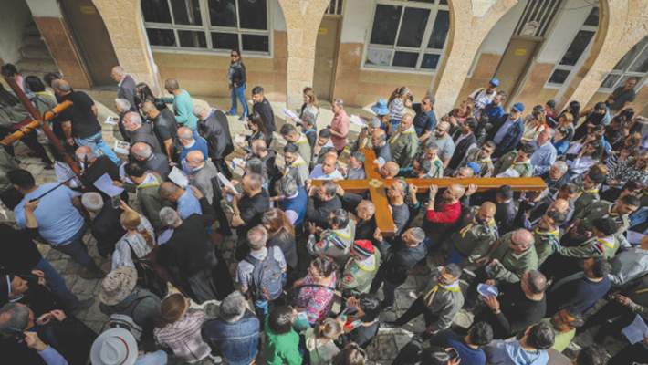 Christian pilgrims in Jerusalem