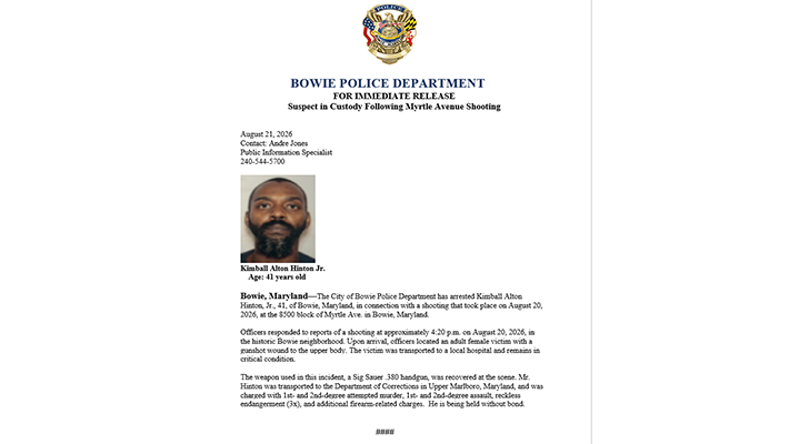 Bowie Police Department's Statement