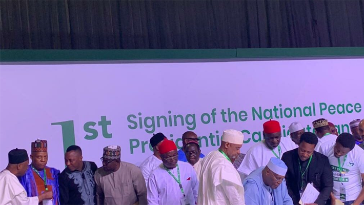 Signing of the National Peace Accord for political parties and candidates