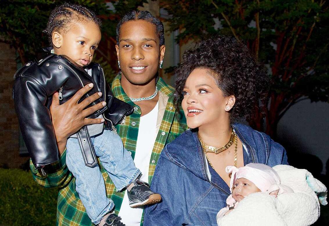 Rihanna with her kids and A$AP Rocky