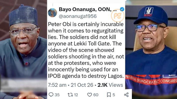 Bayo Onanuga and his post, Peter Obi
