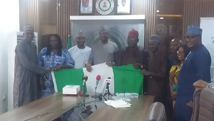 Lanre Issa-Onilu and his management team at the office of Shehu Dikko, chairman NSC