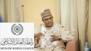 Gov Sani and Muslim World League logo