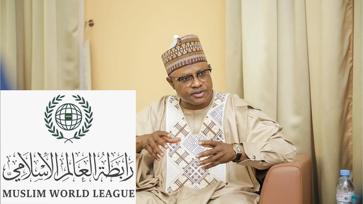 Gov Sani and Muslim World League logo