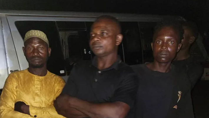 Some rescued victims abducted by bandits on Kogi highway at Aiyegunle Bunu, Kabba-Bunu LGA on Sunday