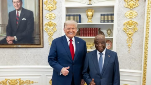 United States president Donald Trump and Liberian president Joseph Boakai