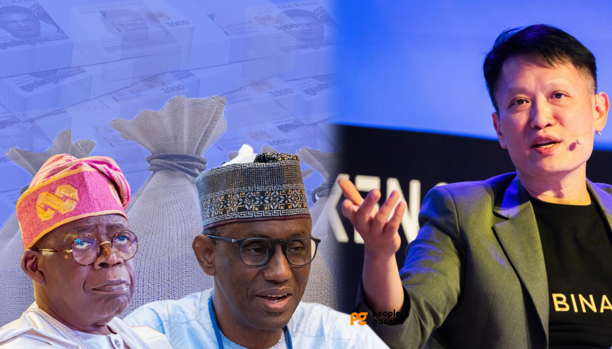 President Bola Tinubu, National Securty Aduser Nuhu Ribadu and Bianance CEO, Richard Teng