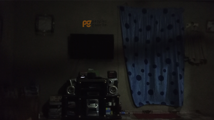 Mr Owolabi's sitting room during outage