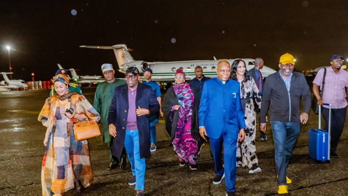 Governor Siminalayi Fubara, Doris Uzoka-Anite, Vice-President Kashim Shettima and other senior government officials arrive New York.