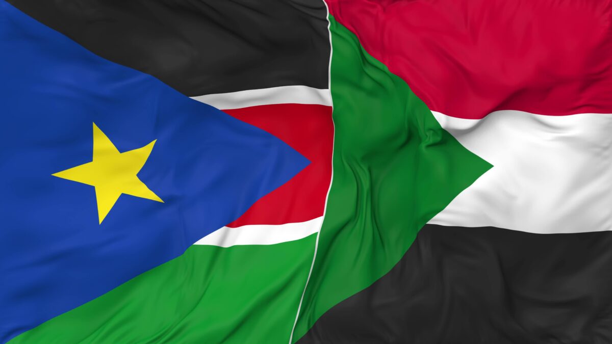 Sudan and South Sudan flags