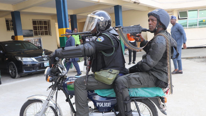 Police officers on motorcycle