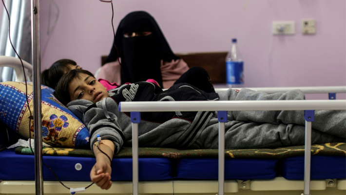 Patients in Palestinian hospital