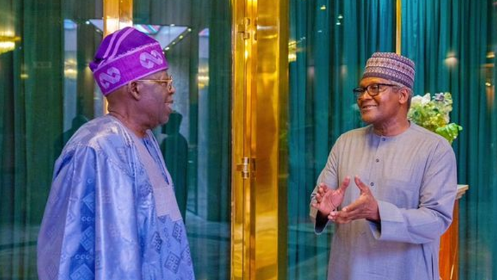 President Bola Tinubu and Aliko Dangote