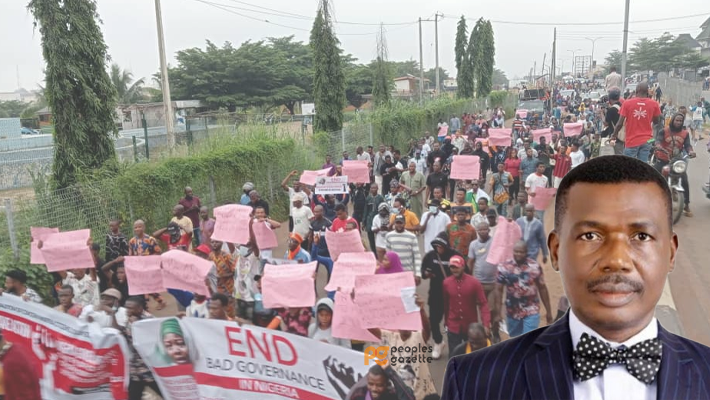 Ebun Adegboruwa and protesters