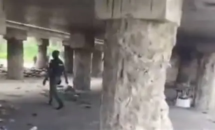 The vandalised Festac-Alakija Bridge.