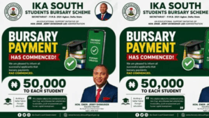 the disbursement of bursaries to 430 students