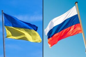 Ukraine, Russia flags