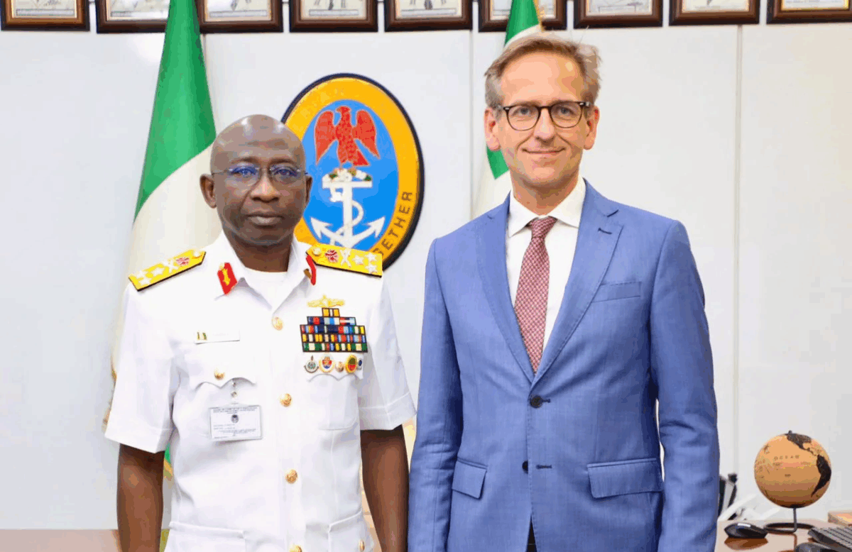 Naval chief Idi Abbas and the Danish Ambassador to Nigeria, Jen Hansen