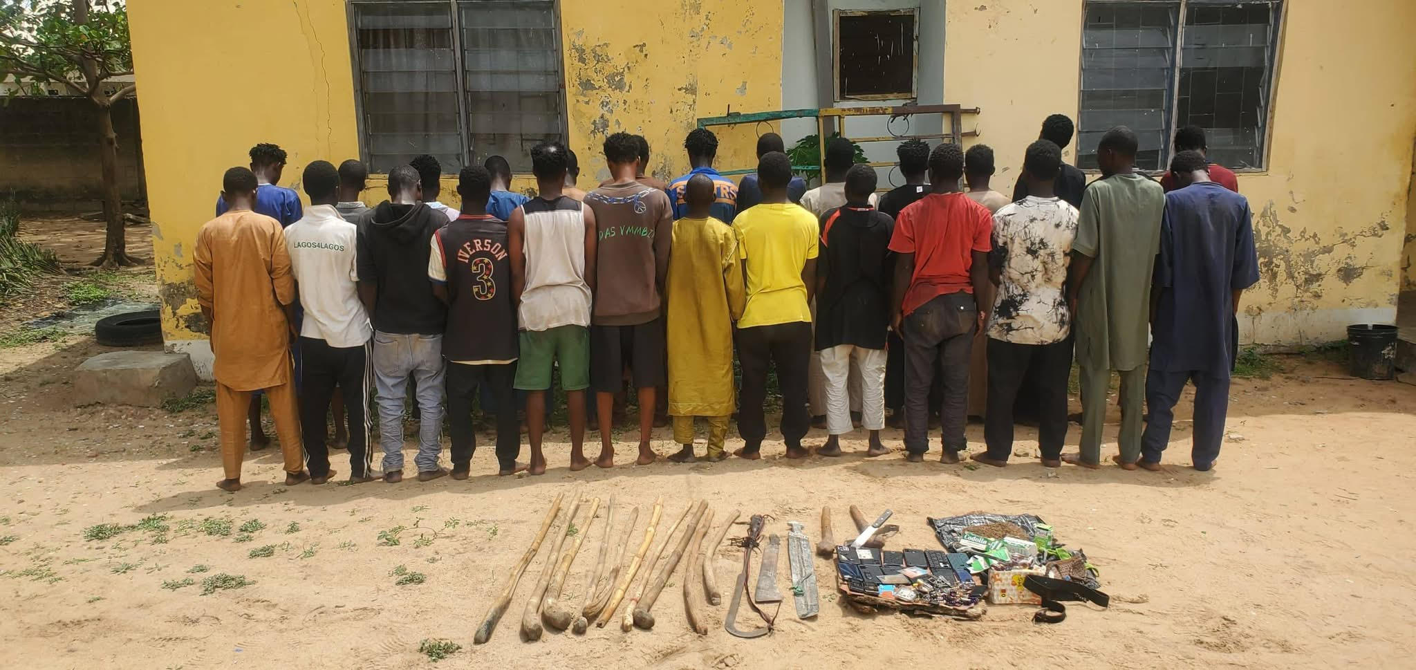 Police say 27 suspected thugs apprehended, weapons recovered