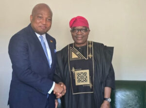 Nigeria’s Minister of State for Foreign Affairs, Amb. Sola Enikanolaiye and Ghana’s Minister of Foreign Affairs, Samuel Ablakwa.