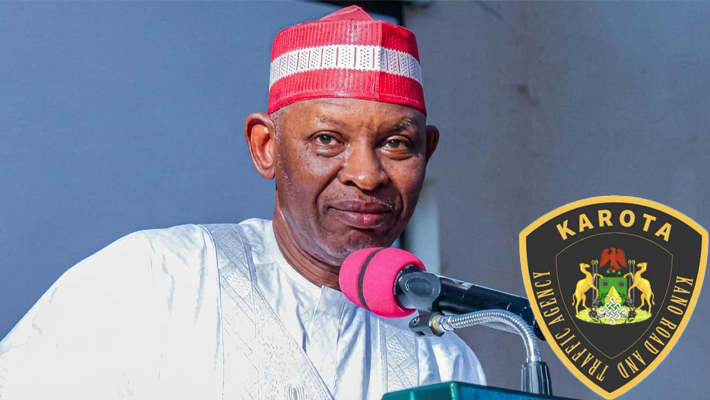 KAROTA logo and Kano State Governor Abba Yusuf