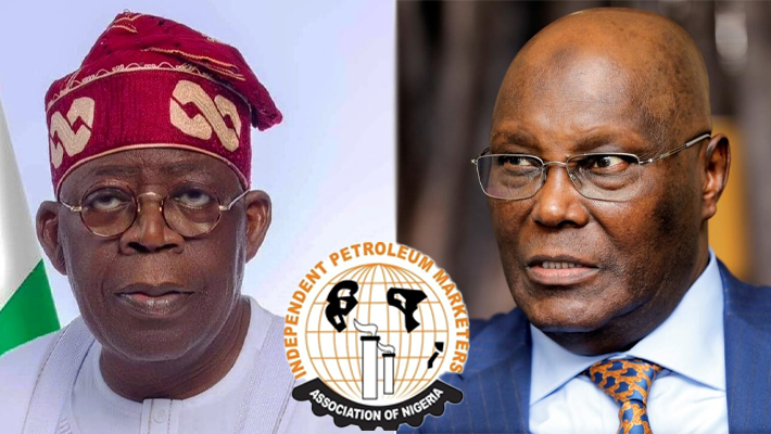 Atiku, IPMAN logo and Tinubu