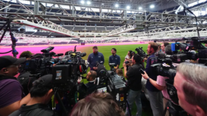 Journalists covering the World Cup.