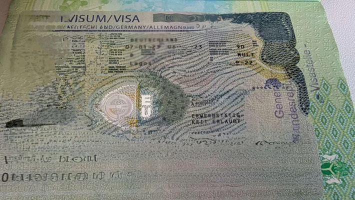 an European Visa used to illustrate the story
