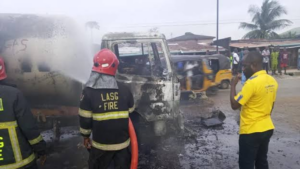 Lagos firefighters on duty