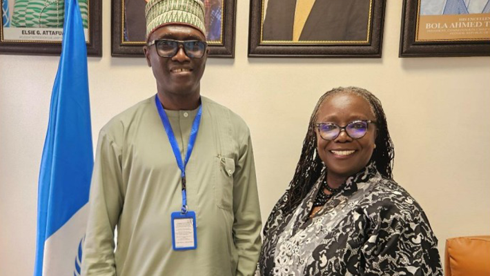 L-R: Elsie Attafuah, the UNDP Resident Representative for Nigeria and Dr Eugene Itua, executive director of the African Green and Sustainability Institute